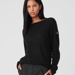 ALO Yoga Black Crew Neck Sweater